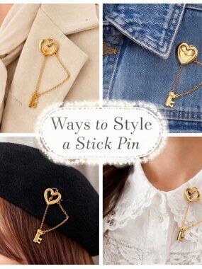 Heart Padlock and Key Stick Pin